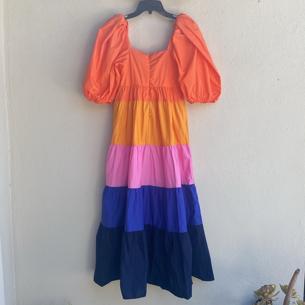 FARM Rio Orange Yellow Tiered Maxi Sundress XXS - Picture 15 of 16